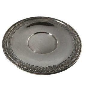 Rose Flower Silverplate REED & BARTON  Serving Platter Appetizer Tray Vintg Circ